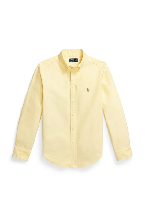 Detská bavlnená košeľa Polo Ralph Lauren žltá farba, 323A12748003