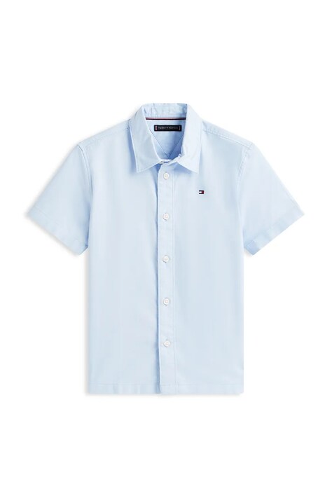 Tommy Hilfiger koszula dziecięca bawełniana niebieska KB0KB09554