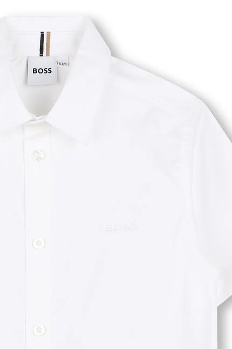 BOSS koszula bawełniana dziecięca kolor biały J53160