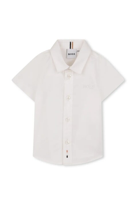 BOSS koszula bawełniana niemowlęca kolor biały J53161
