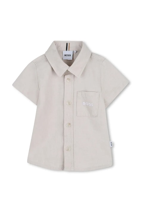 Košulja s dodatkom lana za bebe BOSS boja: bež, J52843