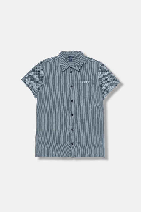 Guess koszula dziecięca bawełniana granatowa L6GH03 WN400