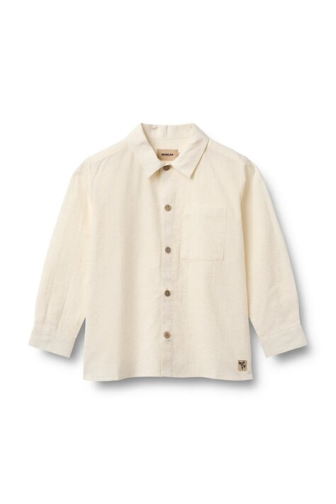 Wheat koszula bawełniana dziecięca kolor biały 2659-369-GOTS