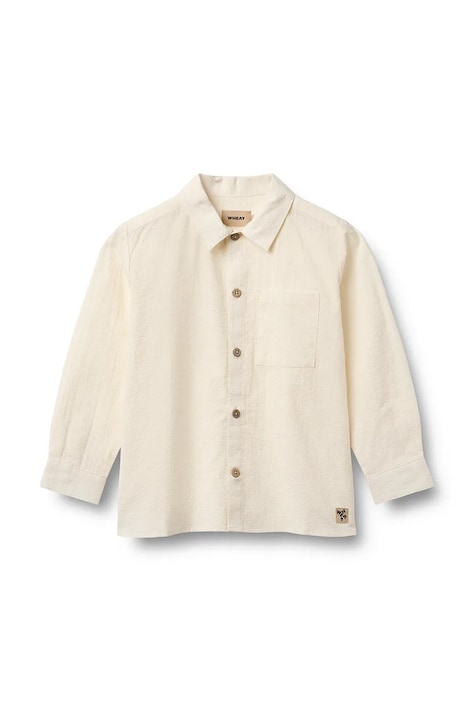 Wheat koszula bawełniana dziecięca kolor biały 2659-369-GOTS