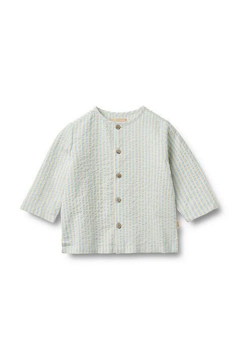 Wheat koszula niemowlęca bawełniana niebieska 6658-430-GOTS