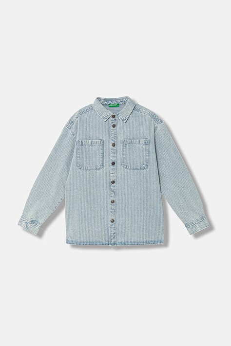 United Colors of Benetton koszula dziecięca jeansowa niebieska 5PY3CQ04M