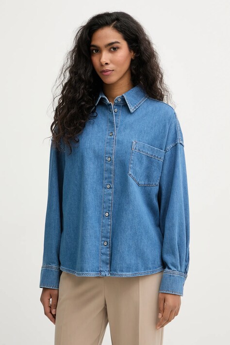 Weekend Max Mara koszula jeansowa FOGGIA damska kolor niebieski relaxed z kołnierzykiem klasycznym 2615111011600