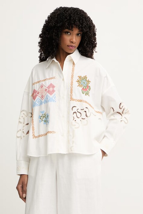 Weekend Max Mara košulja za žene od pamuka FONTE bijela 2615111022600