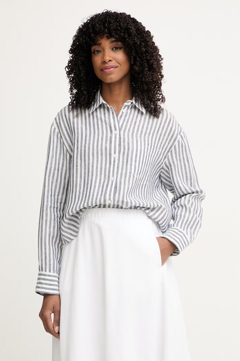 Weekend Max Mara ženska košulja ALBATRO mornarsko plava na prugice 2615111082600