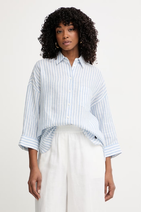 Weekend Max Mara ing női vászon PANETTO kék csíkos