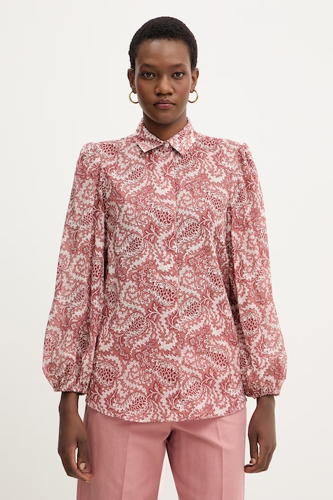 Weekend Max Mara koszula bawełniana PERIODI damska kolor czerwony regular z kołnierzykiem klasycznym 2615111192600