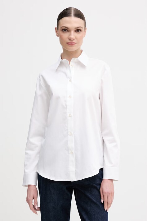 MM by Max Mara koszula bawełniana VELOCE damska kolor biały regular z kołnierzykiem klasycznym 2616111017600