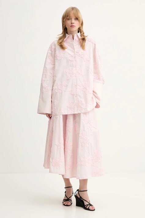 Βαμβακερό πουκάμισο Rotate χρώμα: ροζ, 1151031809