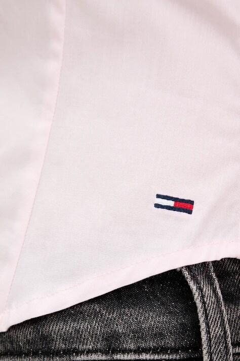 Tommy Jeans koszula damska kolor różowy slim z kołnierzykiem klasycznym DW0DW22604