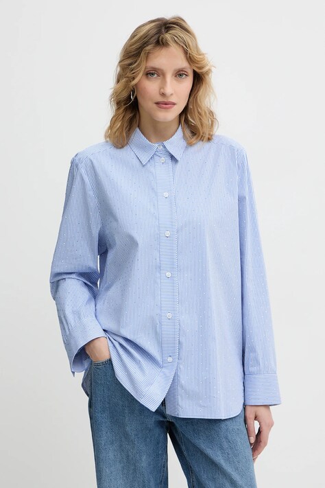 MUNTHE koszula RALLIMA damska kolor niebieski regular z kołnierzykiem klasycznym 254100925423