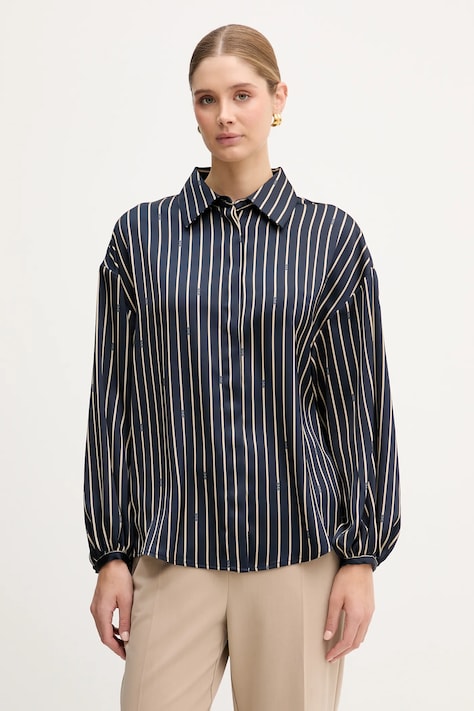 Marciano by Guess koszula FATOU damska kolor granatowy relaxed z kołnierzykiem klasycznym 6RGH07 7430A