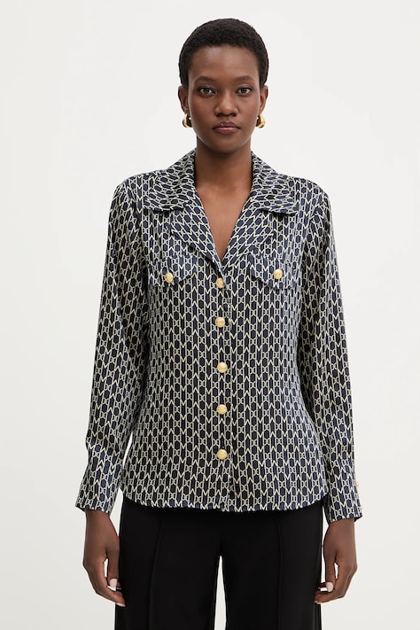 Marciano by Guess koszula ELIDA damska kolor czarny regular z kołnierzykiem klasycznym 6RGH12 7435A