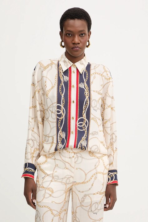 Marciano by Guess koszula AMANDA damska kolor beżowy regular z kołnierzykiem klasycznym 6RGH14 7439A