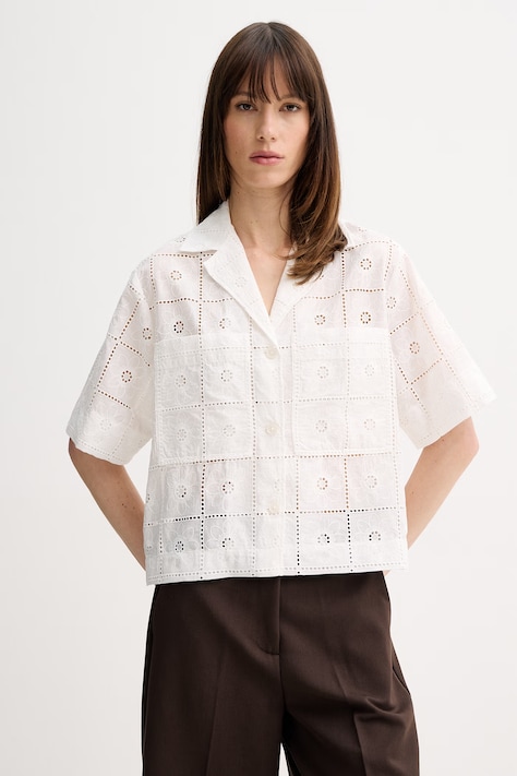 PS Paul Smith koszula damska z bawełną beżowa w kwiaty W2R-402B-V31429