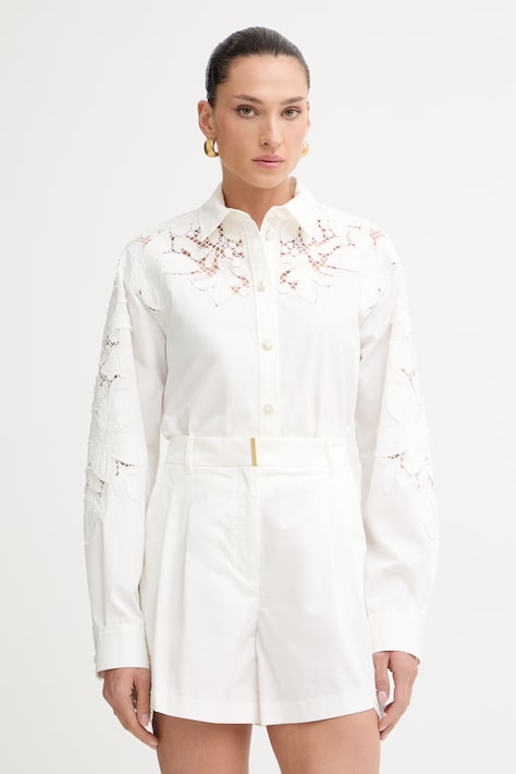 Marciano by Guess koszula damska bawełniana ALEXIS beżowa gładka G6GH10 W1902