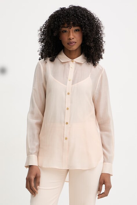 Marciano by Guess koszula damska z lyocellem TEA beżowa gładka G6GH23 W2198