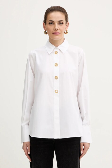 Karl Lagerfeld koszula bawełniana damska kolor biały regular z kołnierzykiem klasycznym B1W11012