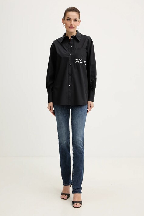 Бавовняна сорочка Karl Lagerfeld — SS26-KDD031, чорний — фото 2