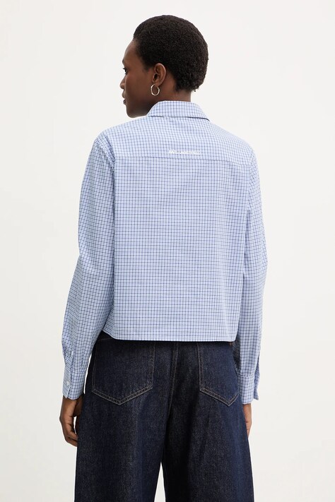 Бавовняна сорочка Karl Lagerfeld IKON — SS26-KDD032, блакитний — фото 3