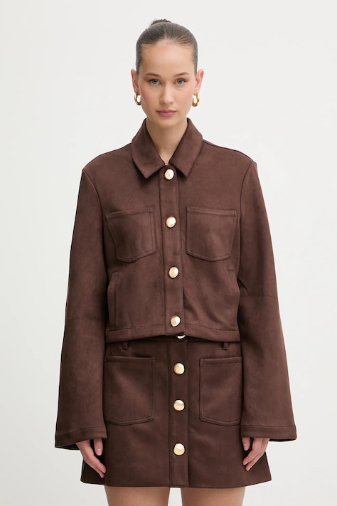 Bardot kurtka kolor brązowy przejściowa 59668TB1