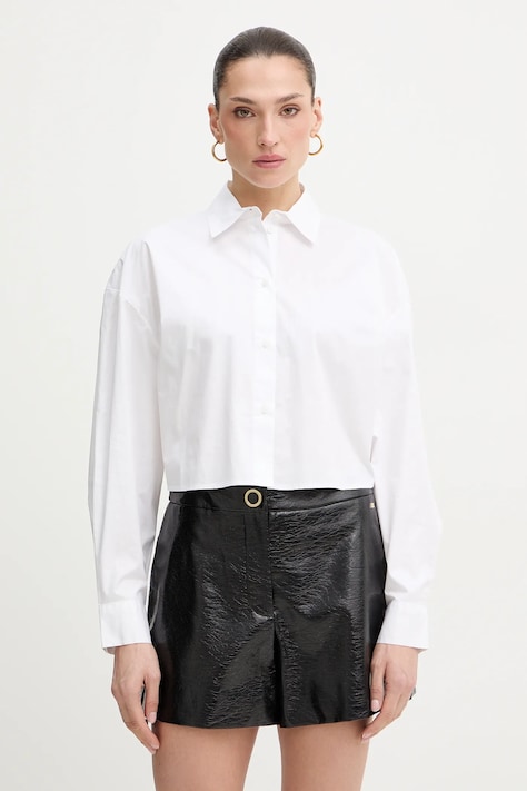 Armani Exchange koszula bawełniana damska kolor biały relaxed z kołnierzykiem klasycznym XW001798 AF12812