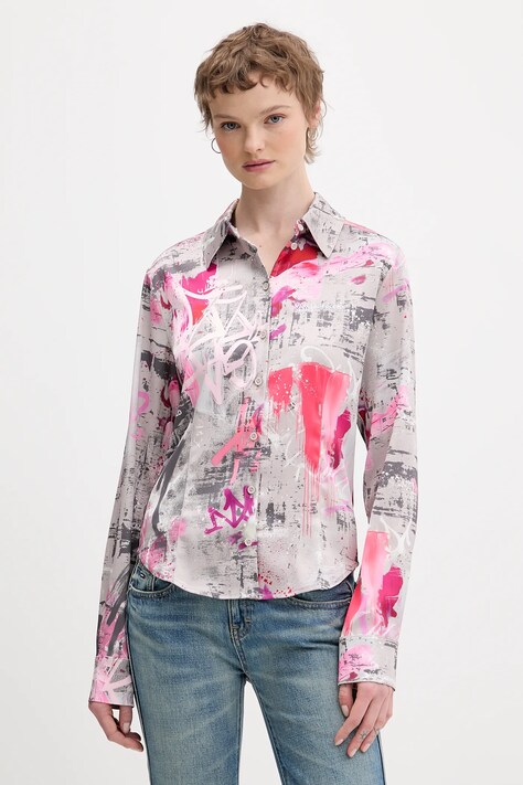 Πουκάμισο Karl Lagerfeld Jeans χρώμα: γκρι, B1W11028