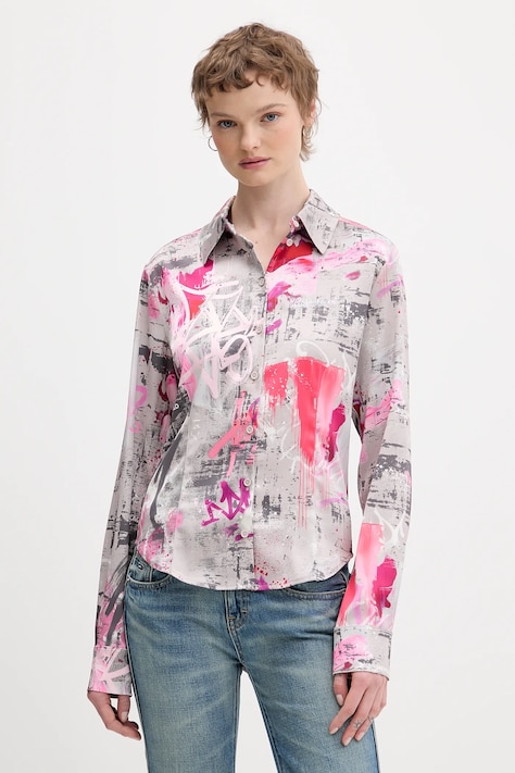 Πουκάμισο Karl Lagerfeld Jeans χρώμα: γκρι, B1W11028