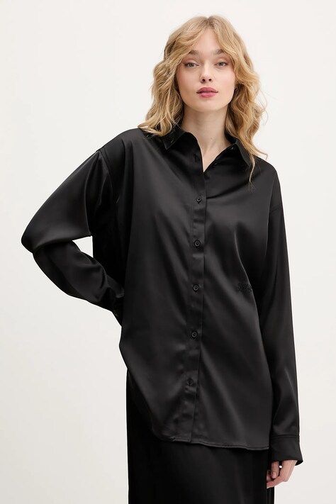 Πουκάμισο Karl Lagerfeld Jeans χρώμα: μαύρο, B1W11038