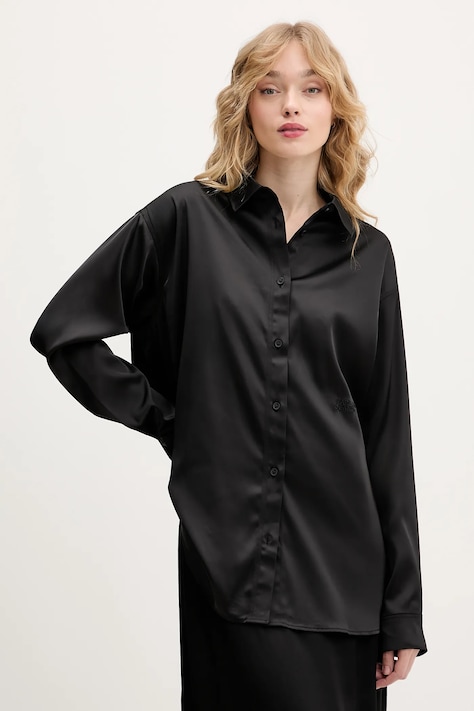 Πουκάμισο Karl Lagerfeld Jeans χρώμα: μαύρο, B1W11038