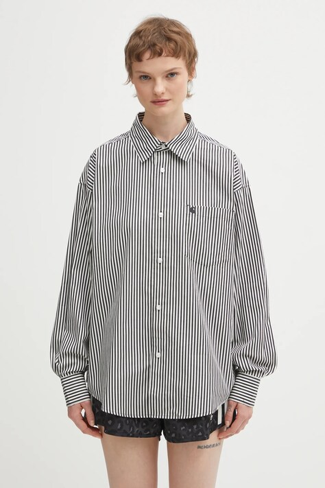 Carhartt WIP koszula bawełniana W‘ LS Daldry Shirt damska kolor czarny relaxed z kołnierzykiem klasycznym I035955.3J7XX