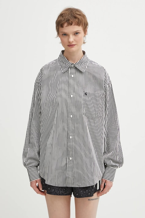 Carhartt WIP koszula bawełniana W‘ LS Daldry Shirt damska kolor czarny relaxed z kołnierzykiem klasycznym I035955.3J7XX