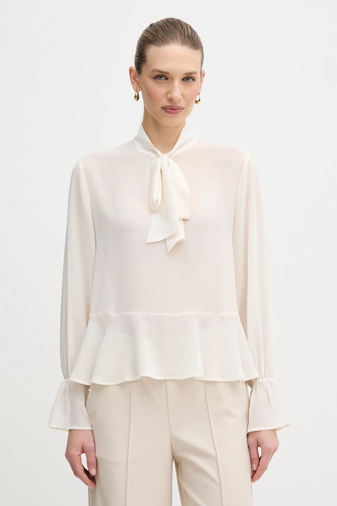 OUI bluzka damska kolor beżowy gładka 96068