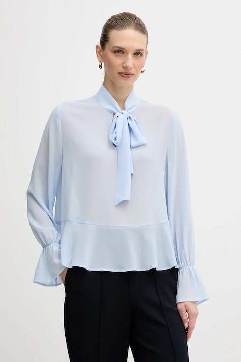 OUI bluzka damska kolor niebieski gładka 96068