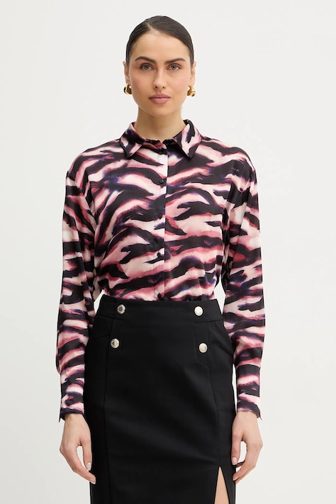 Morgan koszula damska kolor czarny regular z kołnierzykiem klasycznym CISYL.F