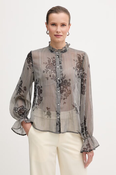 Morgan koszula damska kolor czarny regular ze stójką COUTY.F