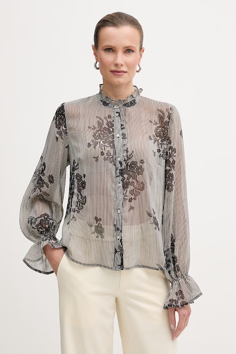 Morgan koszula damska kolor czarny regular ze stójką COUTY.F