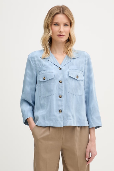 Mos Mosh koszula damska z lyocellu Celina niebieska w paski 176580
