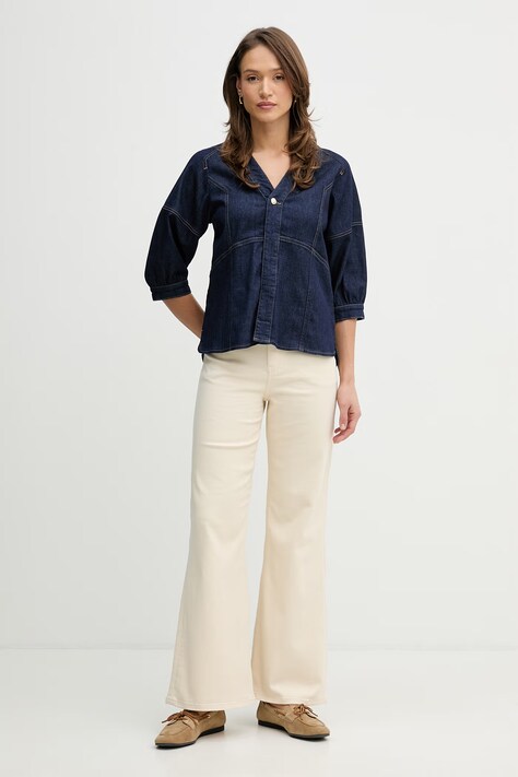 Mos Mosh koszula jeansowa Bari damska kolor granatowy regular 178490