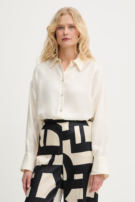 Marella camicia in seta MLMFARO donna colore bianco 2613111035200