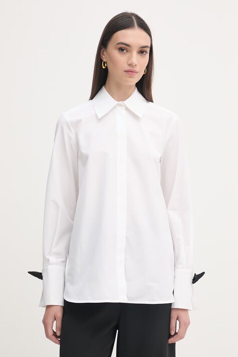 Marella сорочка жіноча бавовняна MLTLEGUME біла однотонна 2613111043200