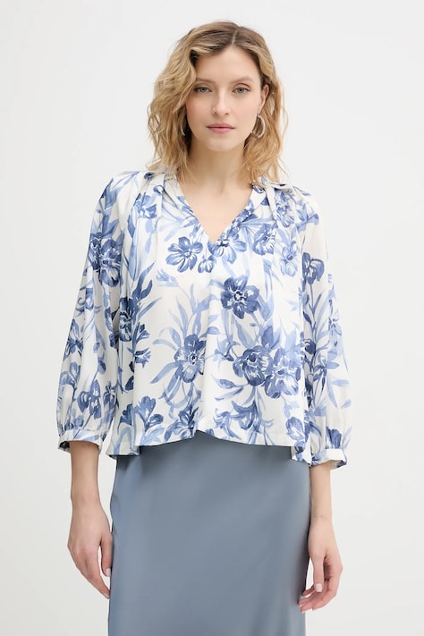 Marella bluzka Emme by Marella damska kolor niebieski wzorzysta 2615111171200