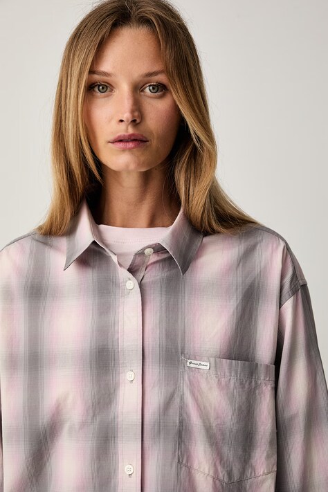 Guess Jeans сорочка жіноча бавовняна — SS26-KDD085, сірий — фото 4