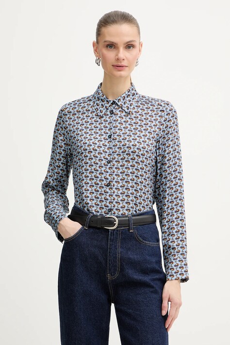 Košile IBlues EDITTO dámská, modrá barva, regular, s klasickým límcem, 2617111261200