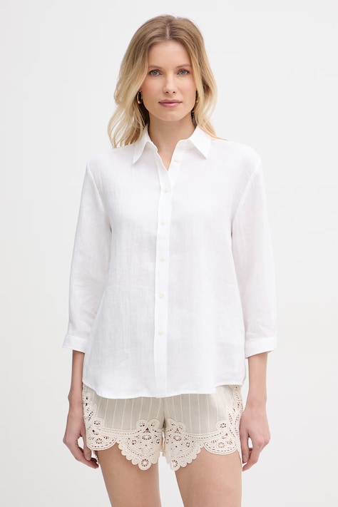 Marella рубашка сафари для женщин из льна Emme by Marella белая 2615111122200