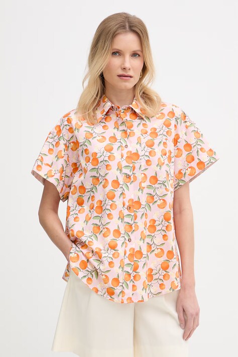 iBlues koszula damska bawełniana ALCUNO różowa roślinna 2617111222200